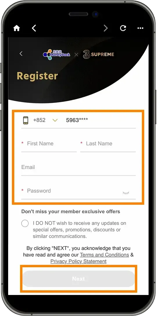 link up MoneyBack App account step 4